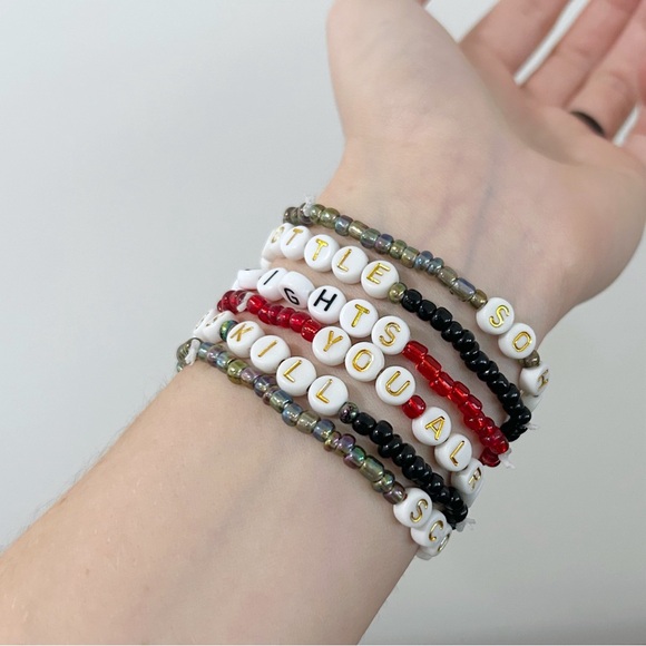 6 So High School Taylor Swift Friendship Bracelets Glass Beads TTPD Travis Kelce - Picture 5 of 6
